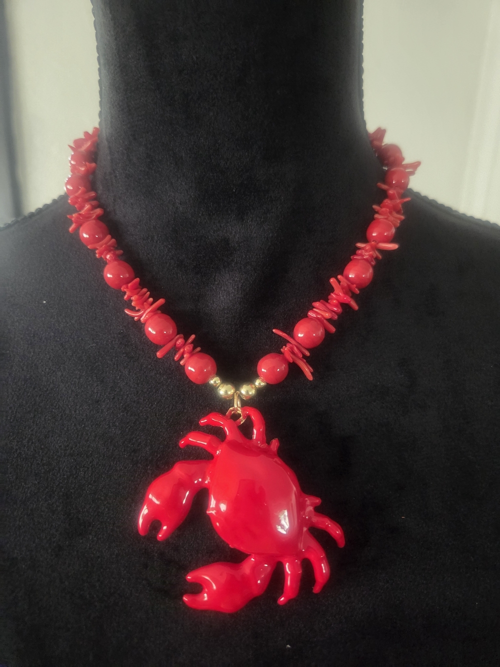 Red Crab Pendant Necklace - Women Jewelry